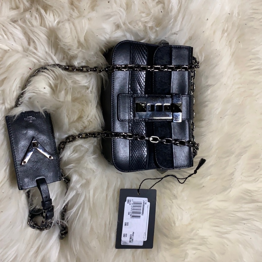 Valentino(Real) Calf Snake PonyHair mini chain bag